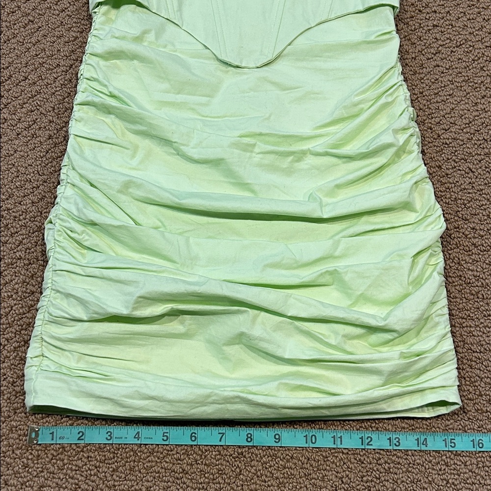 Oh Polly Sunshine Retreat Strappy Corset Mini Dress size 2 Lime Green Bodycon - Picture 15 of 16